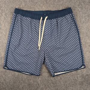 Fair Harbor Swim Shorts Mens 3XL Blue Geometric Lined Elastic Waist Pockets